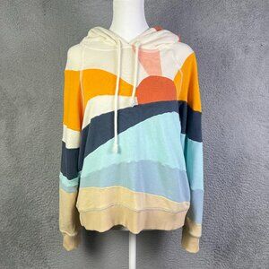 Faherty Soleil Hoodie Womens Medium Beige Sun And Sea French Terry Pullover